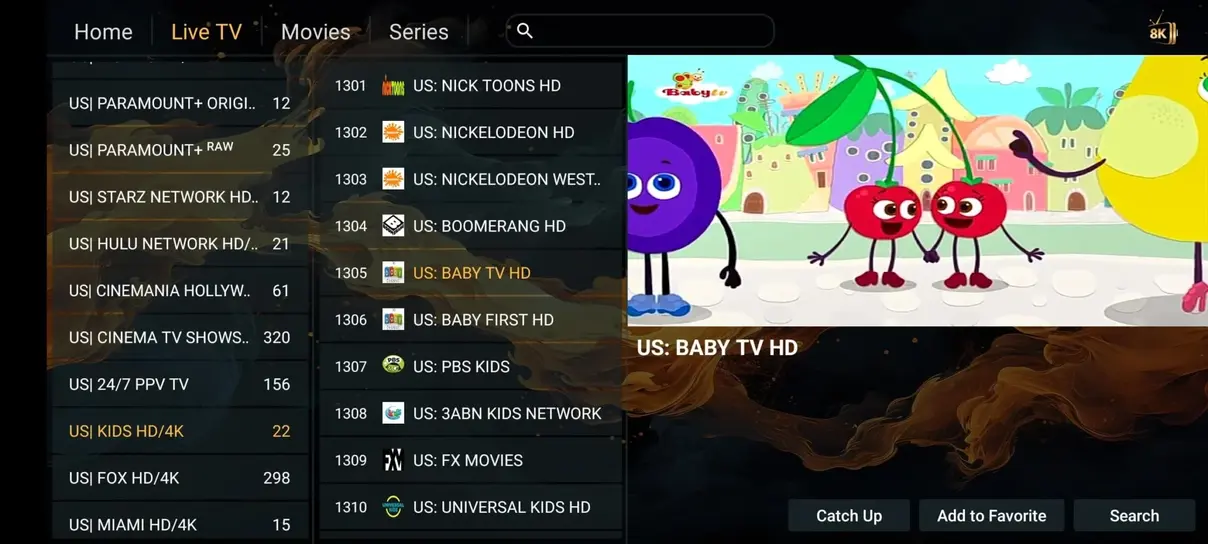 IPTV Toronto streaming app preview screen